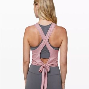 Lululemon Womens Turn to Tie Cropped Pink Tank Top
